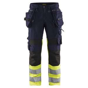 BLAKLADER - 199413308933C64 Pantalón Hi-Vis con elástico Azul Marino/amarillo-EAN 7330509652442 ROPA DE TRABAJO DE 2017 - Product Image 1