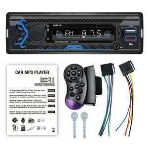 USB充電器付きMP3デジタルカープレーヤーBT1Din FMラジオカーラジオ1 DINスクリーンAUX自動mp3プレーヤー