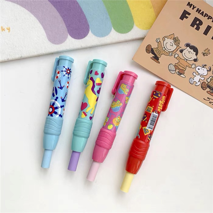 Персонализированный ластик с нажимом, мини портативный ластик фруктового цвета, милые офисные и студенческие канцелярские принадлежности, портативные