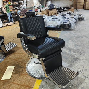 Factory-Supplied Modern Custom Color Leather Round Bottom Salon Furniture Recliner <b>Chair</b> Large Hydraulic Pump Barber <b>Chair</b> - Product Image 1