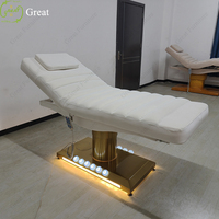 Table de massage électrique moderne à 3 moteurs, lit de soin cosmétique de luxe à vendre