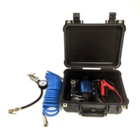 Compresseur d'air tout-terrain et routier 150 PSI Gonfleur de pneus DC 12V Pompe à air portable en métal lourd avec boîte dans la voiture