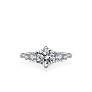 <span class=keywords><strong>Anillo</strong></span> <span class=keywords><strong>de</strong></span> Compromiso <span class=keywords><strong>de</strong></span> Plata <span class=keywords><strong>de</strong></span> Ley S925 <span class=keywords><strong>de</strong></span> Alta Calidad con Diamantes <span class=keywords><strong>de</strong></span> Moissanita Brillantes para Mujer - Product Image 5