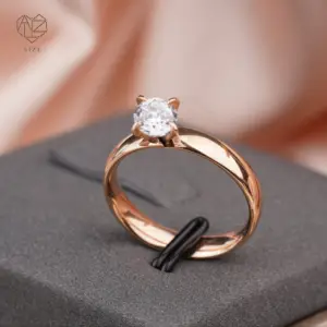 AIZL Cincin Pernikahan Besi Tahan Karat, Cincin Batu Permata Longgar, Harga Gram Emas, Cincin Pernikahan Baja Tahan Karat, Cincin Berlian Sintetis Dewasa, Lab Dipoles