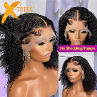 Perruques Courtes Bob Frisées Kinky en Gros Cheveux Humains Lace Front Pas Chères Perruques Frontales HD Lace pour Femmes Noires Perruques Cheveux Humains Coupe Pixie