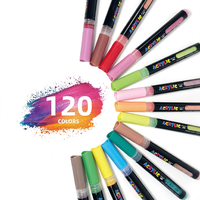 Marqueurs d'art permanents personnalisés pour graffiti, pointe pinceau, peinture acrylique, stylos marqueurs en plastique pour loisirs créatifs et emballages