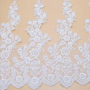 Mode Dentelle Tissu Broderie Brode Autriche Blanc Guipure Lacets Tissus pour Femmes - Product Image 1