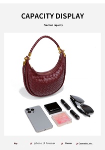 <span class=keywords><strong>Borsa</strong></span> Hobo a mezzaluna da donna con Logo personalizzato con chiusura a Zip in tessuto sotto le ascelle con fodera in poliestere con chiusura a Zip - Product Image 4