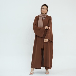 Conjunto de 3 Piezas Loriya, Abaya con Top <span class=keywords><strong>Sin</strong></span> Mangas y Pantalones, <span class=keywords><strong>Kimono</strong></span> Abaya, Vestidos Casuales para Mujer, Conjunto Transpirable y Modesto - Product Image 6