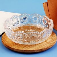 Assiette créative en verre gaufré de style européen tournesol assiette de fruits secs table basse ornement plateau base assiette à bonbons
