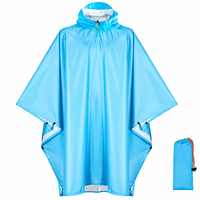 Poncho de pluie imperméable en polyester pour adulte, léger, réutilisable, avec capuche, pour la randonnée, le camping, les voyages en plein air