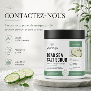 Gommage Corporel Exfoliant SPA Marque Blanche à l'Extrait Naturel Biologique de Concombre et Sel de la Mer Morte pour Améliorer la Texture, Redonner Éclat et Atténuer la Peau Terne et Rugueuse - Product Image 4