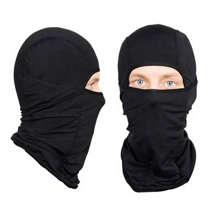 Masque facial balaclava noir unisexe pour l'extérieur, 100% polyester, taille ajustable pour adulte, circonférence de la tête 54-56 cm - Product Image 1