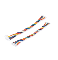 Cable de 10 pines hembra a hembra, multicolor, trenzado, con conector JST blanco de perfil bajo para sensor multicanal OEM