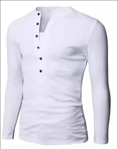 Men's Long Sleeved <b>round</b> <b>Neck</b> Fitness <b>T</b>-<b>Shirt</b> Soft Breathable Polyester Cotton Slim Fit Pure <b>White</b> for Spring and Autumn - Product Image 5