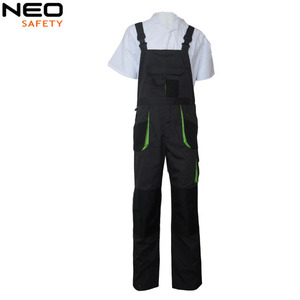 Pantalones con pechera de trabajo de algodón polivinílico para hombre, pantalones multibolsillos de alta calidad con parche en la rodilla, logotipo personalizado para minería, pantalones cargo, parche en la rodilla - Product Image 1