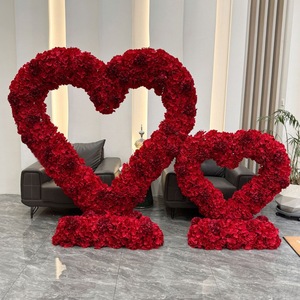 Arco de flores azul con forma de corazón, arco de rosas para decoración de eventos. - Product Image 4