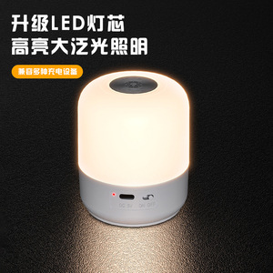 ไฟกลางคืน LED แบบสัมผัส ควบคุมด้วยระบบสัมผัส รูปทรงกลม ทำจากพลาสติก หลากสี ขนาดเล็ก พร้อมการชาร์จแบบ Type C สำหรับใช้ในห้องนอนข้างเตียง - Product Image 3