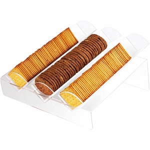 Nhà máy bánh trường hợp Acrylic Cracker khay acrylic Cookie hiển thị Khay cookie hiển thị đứng rõ ràng Acrylic đứng với 3 khe cắm - Product Image 1