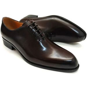 Luxury Handmade Men's Leather Dress Shoes Oxfords Casual Business Office Work Comfortable Lace up Black <b>Coffee</b> High Quality - Product Image 2