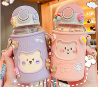 Gobelet portable tendance, écologique et durable pour filles – Tasses à eau mignonnes et originales, design élégant, en plastique pour étudiants