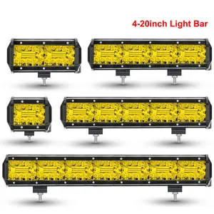 Lampu LED Bar 12V 24V Lampu LED Kuning untuk Jeep Truck Suv 4X4 Traktor Perahu Atv Spot LED Lampu Kerja