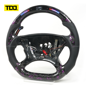 Volant de course en fibre de carbone TDD avec écran LED, 3 branches, accent violet, compatible avec BENZ 211 - Product Image 2