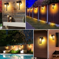 Lampe murale solaire extérieure IP65 étanche avec détecteur de mouvement LED haute luminosité pour cour, jardin, villa, éclairage nocturne