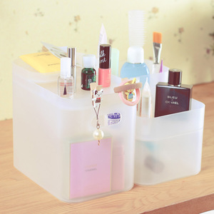 Desktop Storage Box PP Cosmetic Organizer <b>Foldable</b> Tidy Home <b>Office</b> Use Solid Color Eco Friendly - Product Image 3