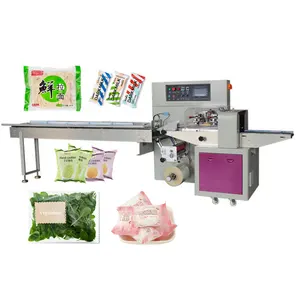 Commerciële Horizontale Snoep Brood Kip Verpakking Multifunctionele Groente Noodle Voedsel Verpakking Machine