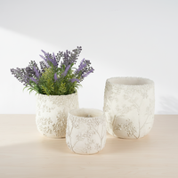 Jardinière de jardin à cylindre simple et moderne Conteneur de plantes succulentes Cactus Pot de fleur en ciment pour la décoration intérieure Balcon Affichage Maison facile