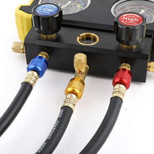 Universe Air Conditioning Refrigerant <b>Gauge</b> R134a Dual Pressure <b>Gauge</b> Set With Hoses And Valves For Car AC Maintenance - Product Image 3