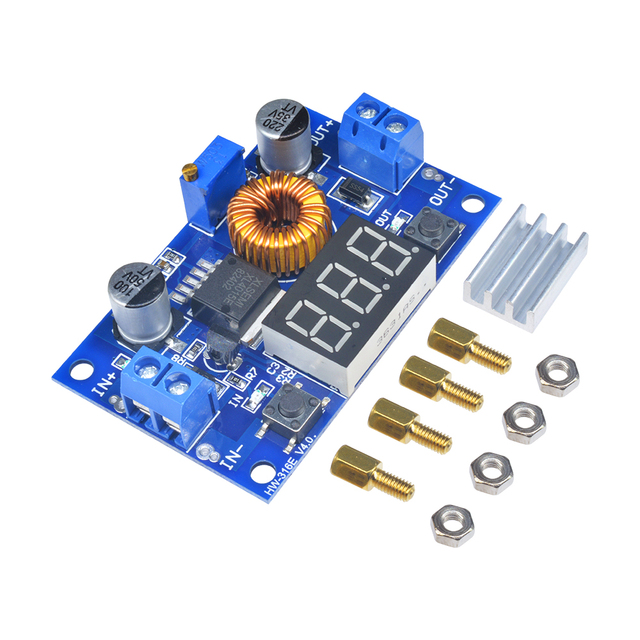 010266 High Power 5A 75W DC-DC Adjustable Step-down Charger Module Buck Converter LED Driver Red Voltmeter Original Brand Power