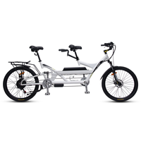 Vélo électrique tandem TXED 26 pouces 36V 350W 7 vitesses avec moteur arrière, frein à disque en alliage d'aluminium et batterie lithium 10.4AH
