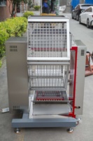 Rôtissoire BBQ en acier inoxydable grande capacité 24 poulets au charbon et au gaz