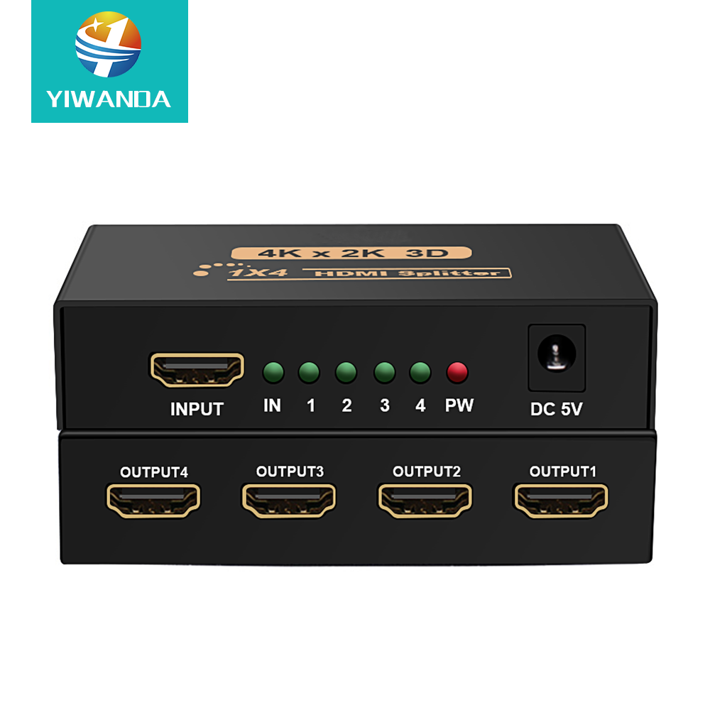 Заводской разветвитель 1080p hdmi 1 в 2 выход 4k 1x4 hdmi разветвитель 1 в 4 выход для удлинителя hdmi 4k 60 Гц