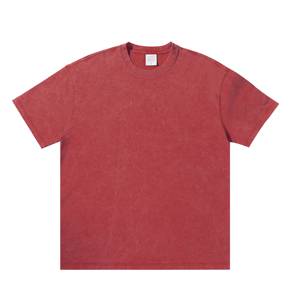New 300g short sleeve shirt-dark red