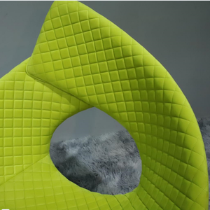 Overstuffed कमरे में रहने वाले हरे कपड़े दौर अंडे की कुर्सी मखमल अंतरिक्ष कुर्सी भोजन आधुनिक ठोस लकड़ी पैर कार्यालय की कुर्सी - Product Image 3