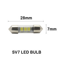 Bombilla LED T6.3 Sv7.5 Festoon de 28 mm, 6 Voltios, 12 24, Lámpara de Fusible Delgado para Panel de Instrumentos Marinos, Escala de Tablero, Alto Rendimiento