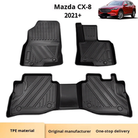 Karpet Lantai Mobil Coolcars TPE Tebal 5mm Model Bisnis Set Lengkap 3-Piece untuk Mazda CX-8 2019-2023 Setir Kanan Tahan Aus