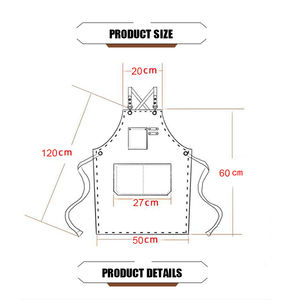 Tablier <span class=keywords><strong>de</strong></span> boulangerie durable en toile épaisse avec logo personnalisé pour parents, tenues <span class=keywords><strong>de</strong></span> famille assorties, dos croisé, pour mère fille - Product Image 6