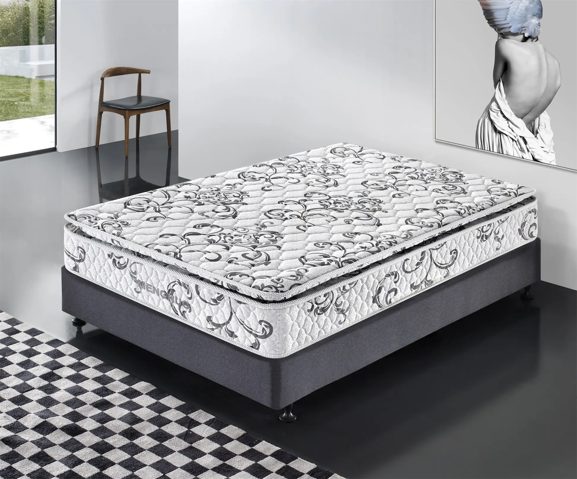 2021 Europese En Amerikaanse Jacquard Gebreide Stof Bonnell Matras Gel Memory Foam Vulling Kussen Top Bed Matrassen