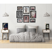 Toptan özel siyah resim çerçevesi kırılmaz plastik 4x6 8x10 8.5X11 fotoğraf çerçevesi çin üretici ahşap PS gümüş Metal