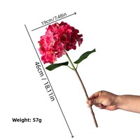 Bunga Hydrangea Sutra Plastik Berwarna Gradasi Kelopak Besar, Bestseller Lintas Negara, Ungu Tua Berkualitas Tinggi