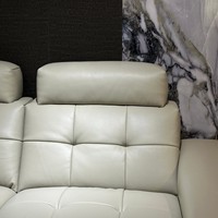 Canapé traditionnel en cuir véritable Vonliva extensible en forme de L, trois places, pour appartement, salon, confort écologique