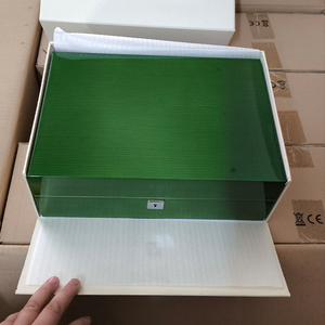 Caja de Reloj de Madera Verde de Marca de Lujo, Estuche de Almacenamiento de Relojes con Múltiples Ranuras, Caja de Embalaje de Relojes con Logotipo Personalizado para Hombre - Product Image 3