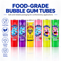 Tubes d'emballage pour chewing-gum avec logo personnalisé, haute barrière, en aluminium et plastique, avec bouchon à vis, impression UV, 12,7-35 mm