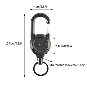 Telescopic Carabiner Zinc Alloy Retractable Lanyard Outdoor Fishing Keychain Portable Anti Loss U Shape Buckle - Product Image 5