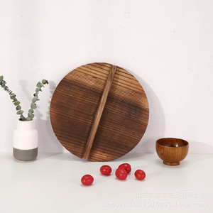 Couvercle de wok rond en bois massif pour cuisine et restaurant, tailles personnalisées disponibles - Product Image 1