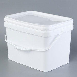 Food Grade Square Plastic Honey Bucket Rectangular Plastic Bucket With Lid and Handle